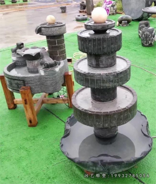 商场景观流水盆石雕