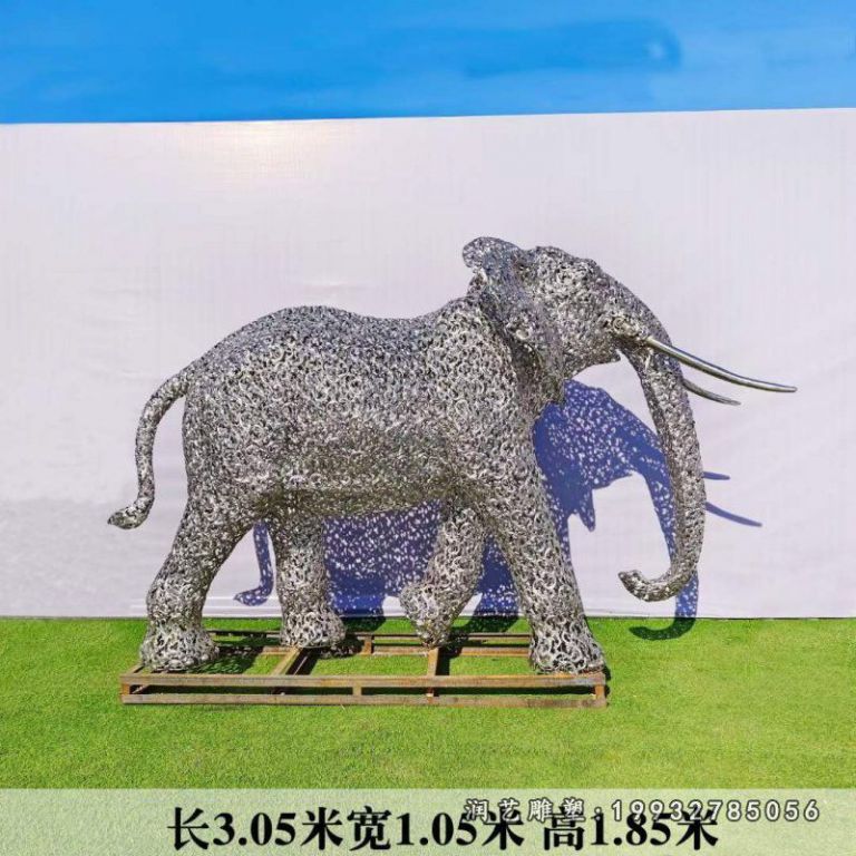 园林不锈钢动物大象雕塑