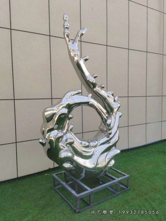 学校不锈钢海浪雕塑
