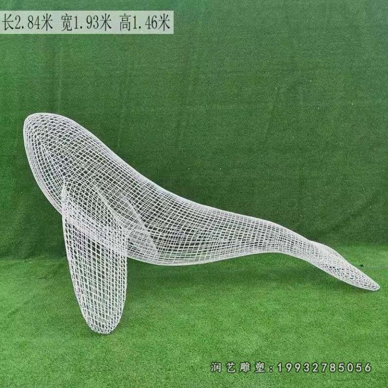 广场不锈钢鲸鱼雕塑