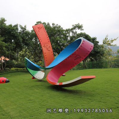 公司不锈钢彩带雕塑