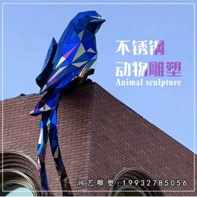 酒店不锈钢鸟动物雕塑