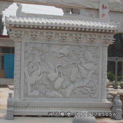 企业景观影壁石雕