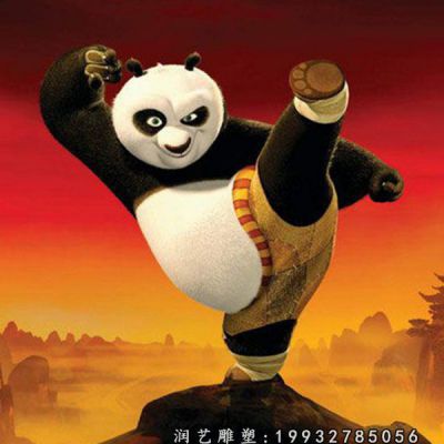 景区玻璃钢功夫熊猫雕塑