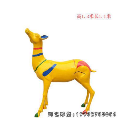 公园玻璃钢动物鹿雕塑