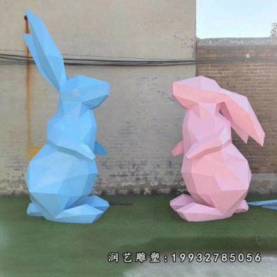 商业街玻璃钢兔子雕塑