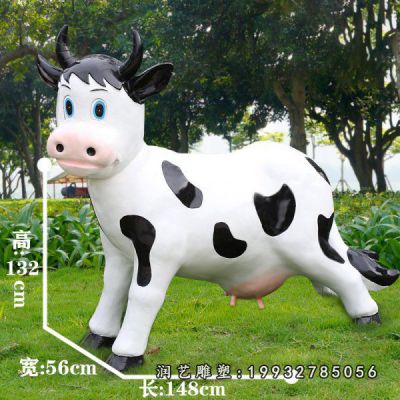 企业玻璃钢奶牛雕塑