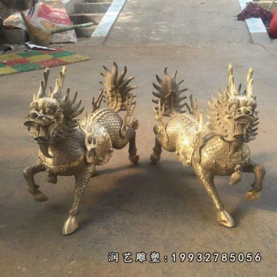 花园动物麒麟铜雕