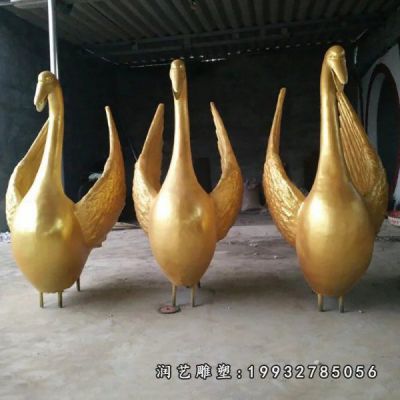 游乐场天鹅动物铜雕