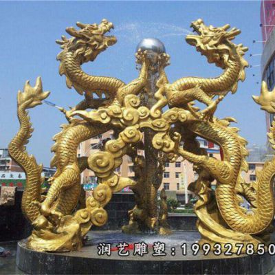 城市动物龙铜雕