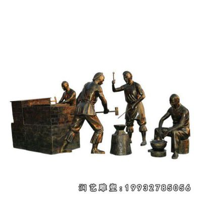 小区人物民俗铜雕