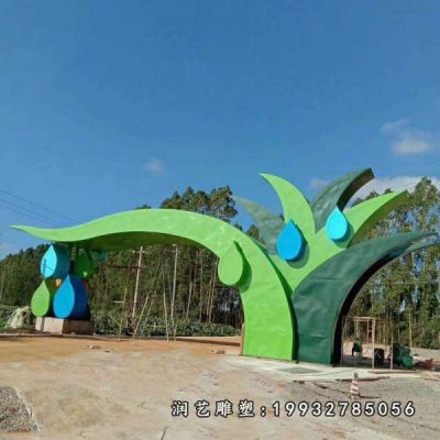 景区不锈钢拱门雕塑