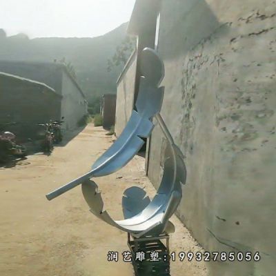 小区不锈钢羽毛雕塑