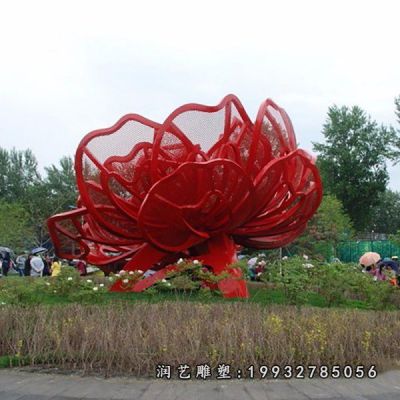 商业街不锈钢玫瑰花雕塑