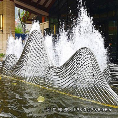 酒店不锈钢景观假山雕塑