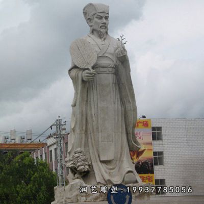街道诸葛亮石雕人物