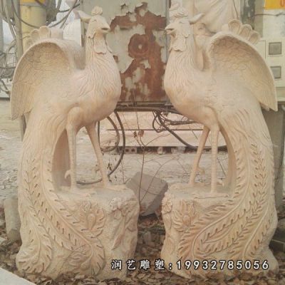 商业街凤凰动物石雕