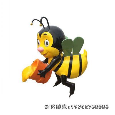 广场玻璃钢蜜蜂雕塑