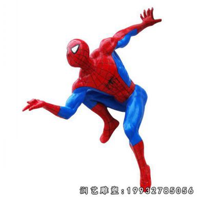 公园玻璃钢卡通蜘蛛侠雕塑