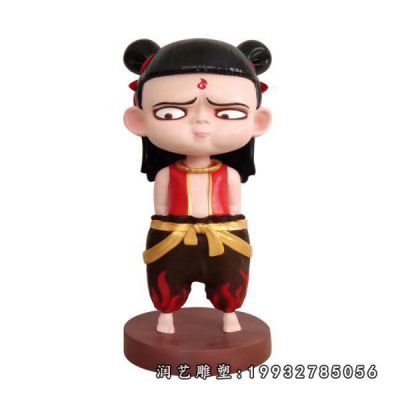 商场玻璃钢哪吒雕塑