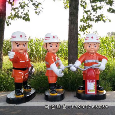 公寓玻璃钢消防员雕塑