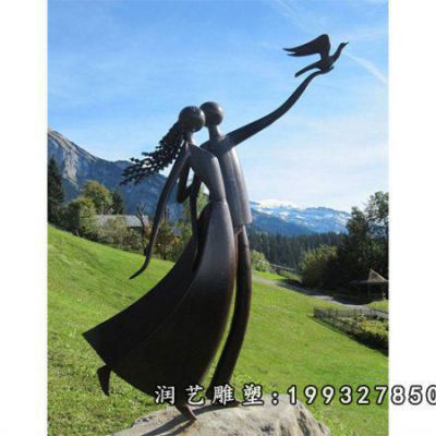 医院情侣人物铜雕