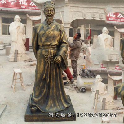 花园孟子人物铜雕