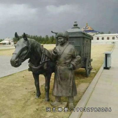 广场马车景观铜雕