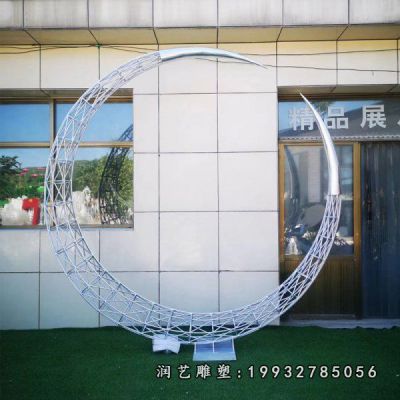 医院不锈钢月亮雕塑