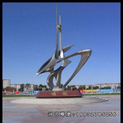 酒店不锈钢崛起雕塑
