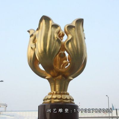 花园不锈钢紫荆花雕塑