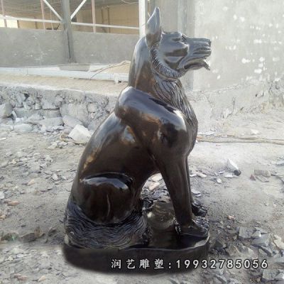 步行街动物狗石雕