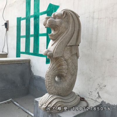 城市鱼尾狮动物石雕
