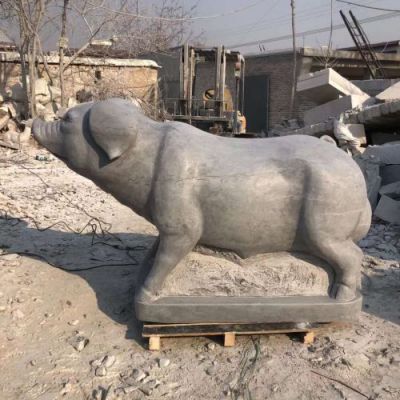 庭院动物猪石雕