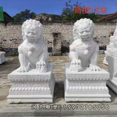 小区动物狮子石雕