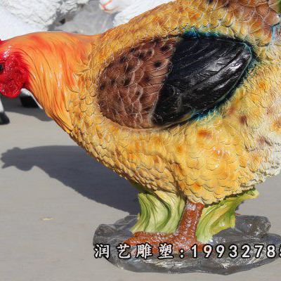 花园玻璃钢动物鸡雕塑