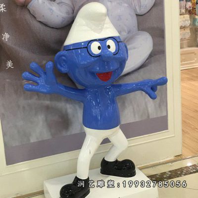 景区玻璃钢蓝精灵雕塑