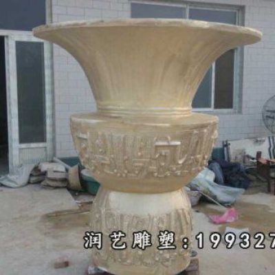 校园景观花盆铜雕