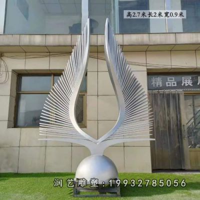 学校不锈钢线条雕塑