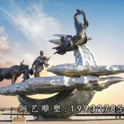 草坪不锈钢牛郎织女东方朔