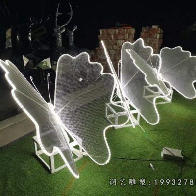 游乐场不锈钢蝴蝶动物雕塑