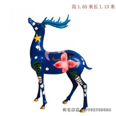 学校玻璃钢鹿动物雕塑