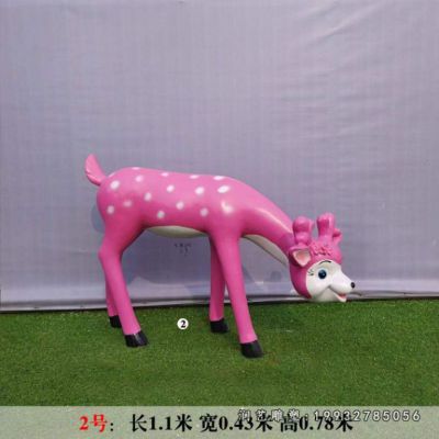 商业街玻璃钢梅花鹿动物雕塑