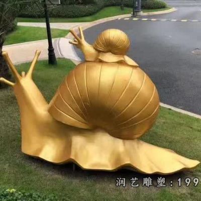 广场动物蜗牛铜雕