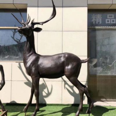 学校动物鹿铜雕