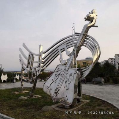 酒店不锈钢大提琴雕塑