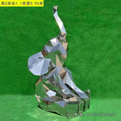企业不锈钢动物大象雕塑