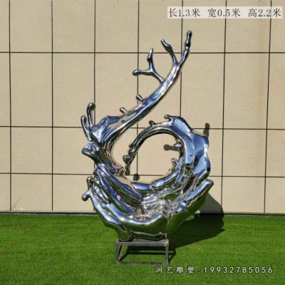 城市不锈钢海浪雕塑
