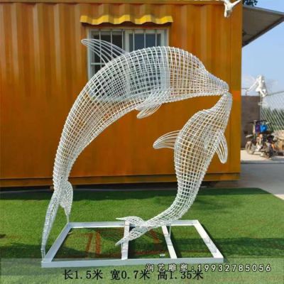 医院不锈钢海豚雕塑