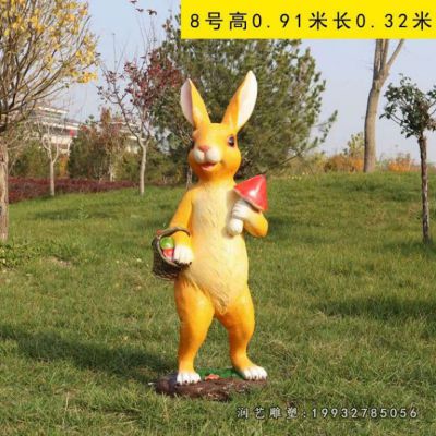游乐场玻璃钢兔子雕塑